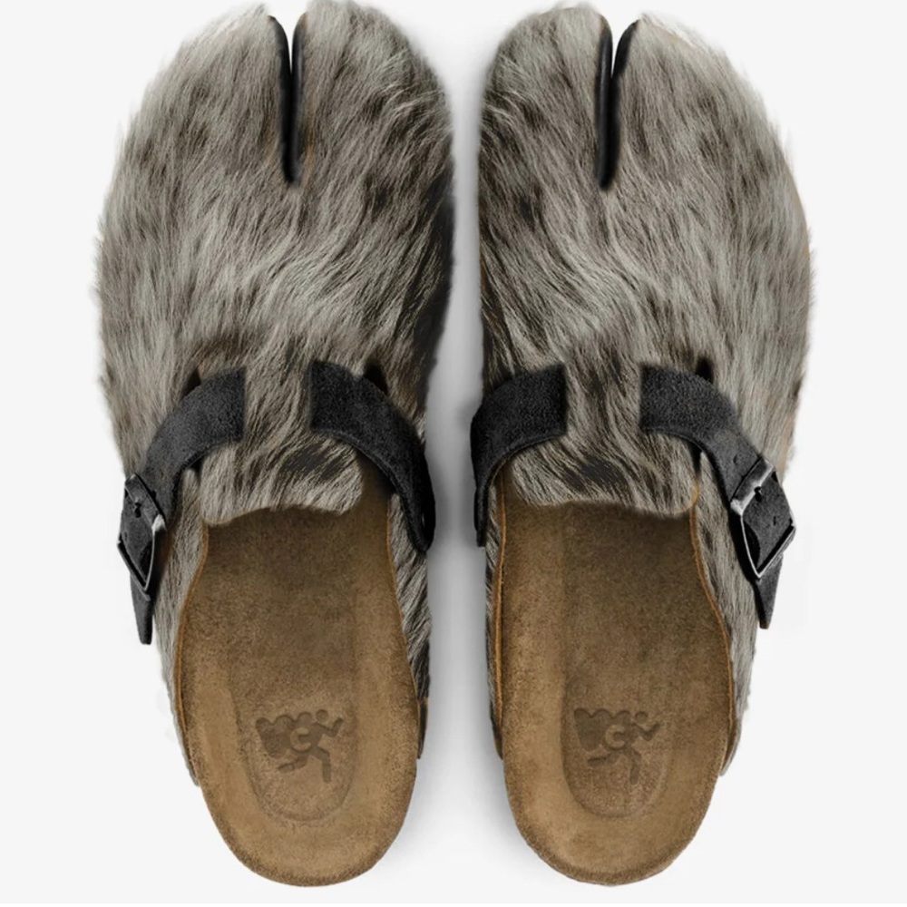Stylish Gray Fur Women's Shoes